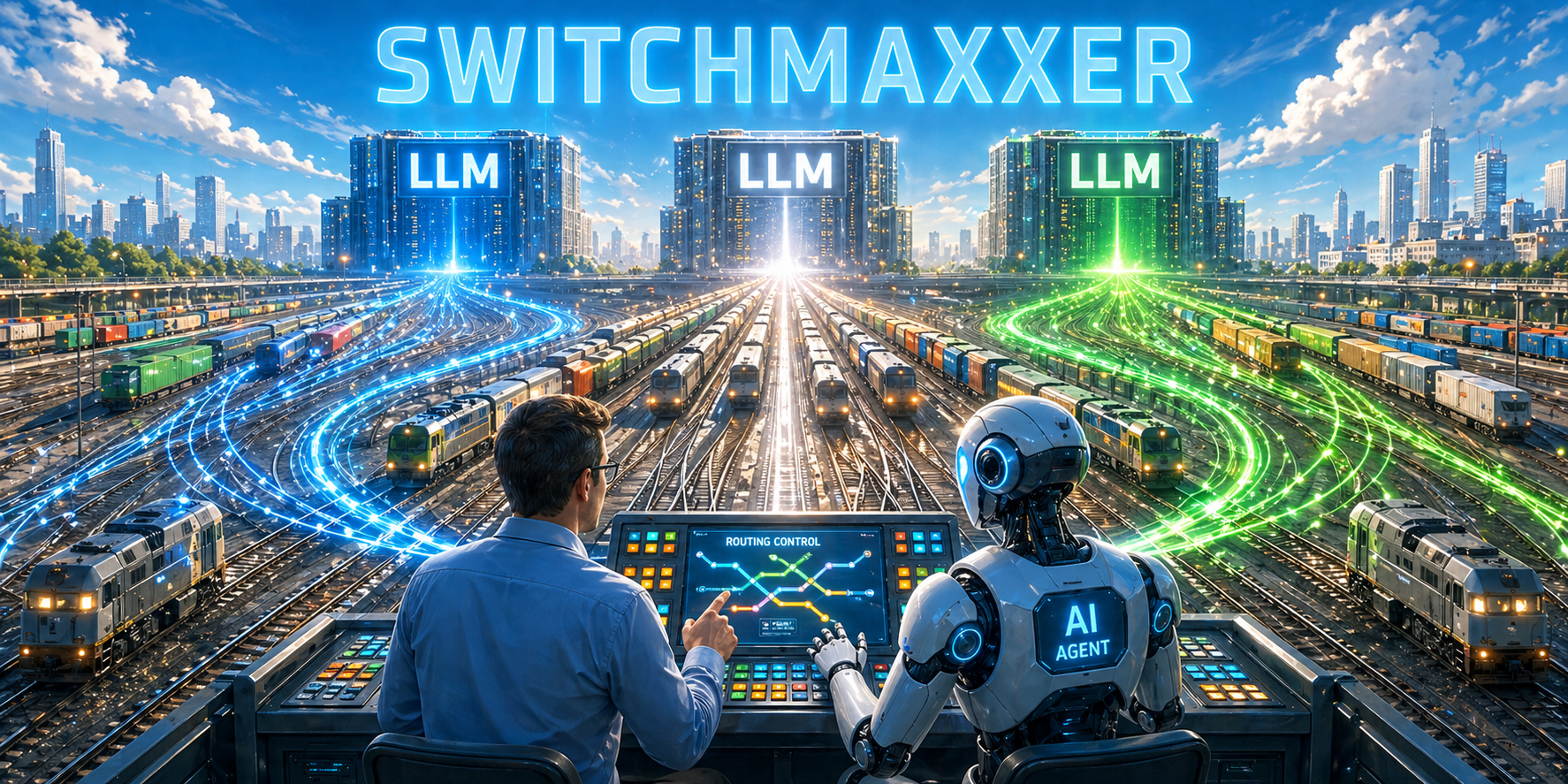 Switchmaxxer routes LLM traffic like a railway switchboard — one operator, multiple lines